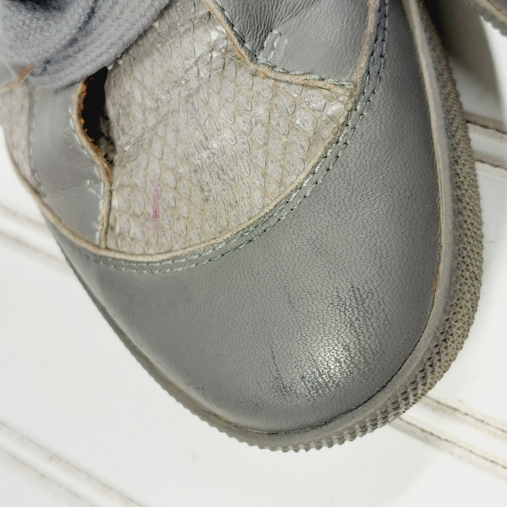 Chloé Gray Leather Lace Up Quilted High Top Casual Sneakers D849 - Picture 11 of 12